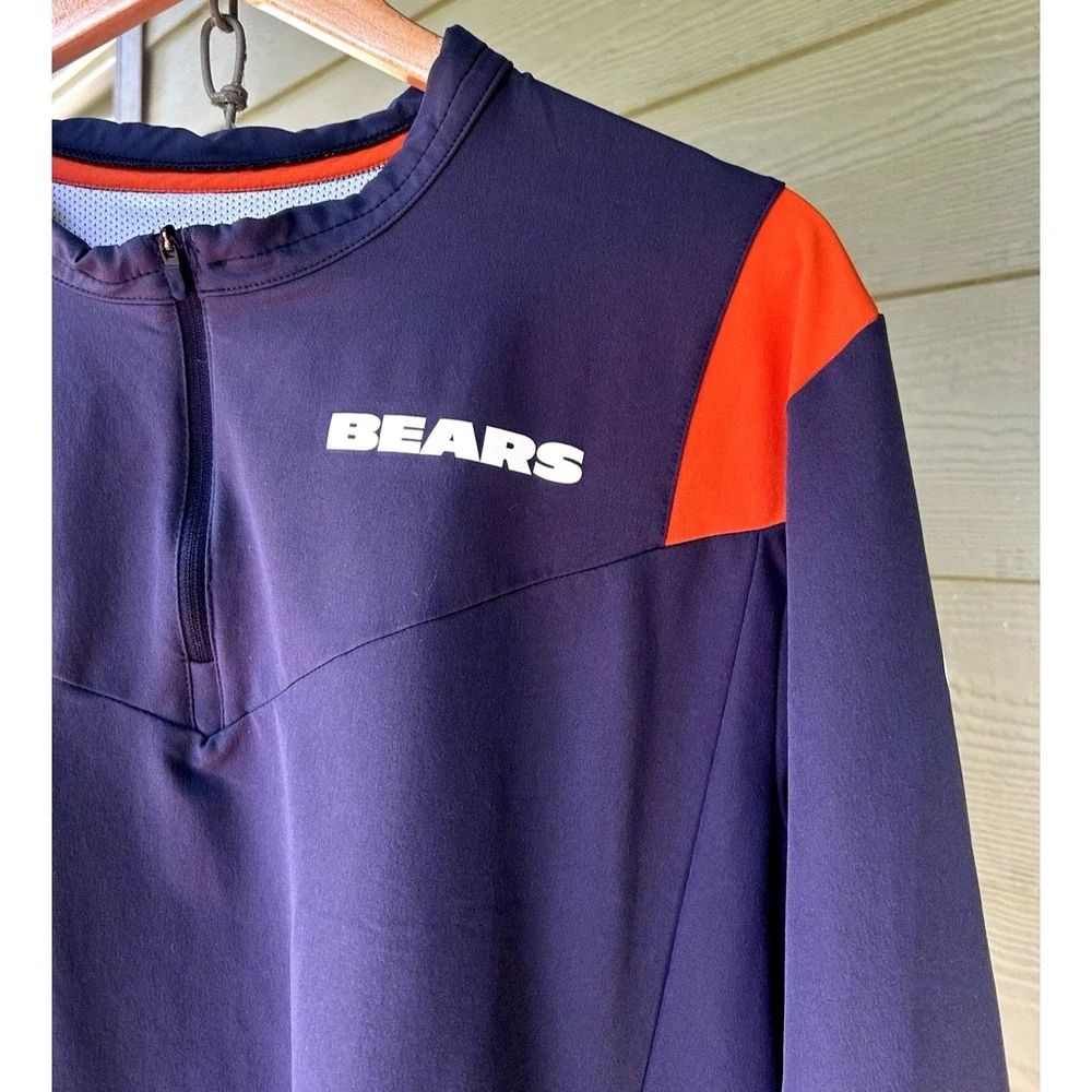 Chicago Bears Nike NFL 1/4 Pullover Zip Vented Athletic Size L